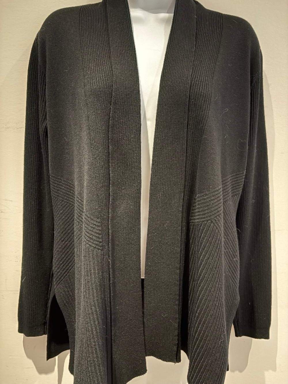 Black Cardigan, Intricate Pattern, Size S - Picture 1 of 4